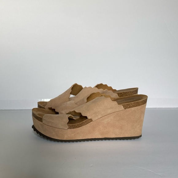 Chocolat Blu Shoes - Chocolate Blu Beige Suede Women's Slide Sandals Size 10 Size 40